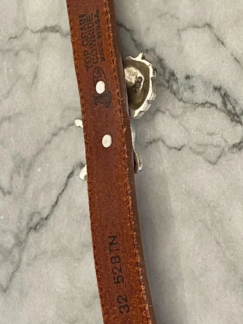 Vintage Justin Heavy Concho Cowboy Belt STAMPED RARE FIND